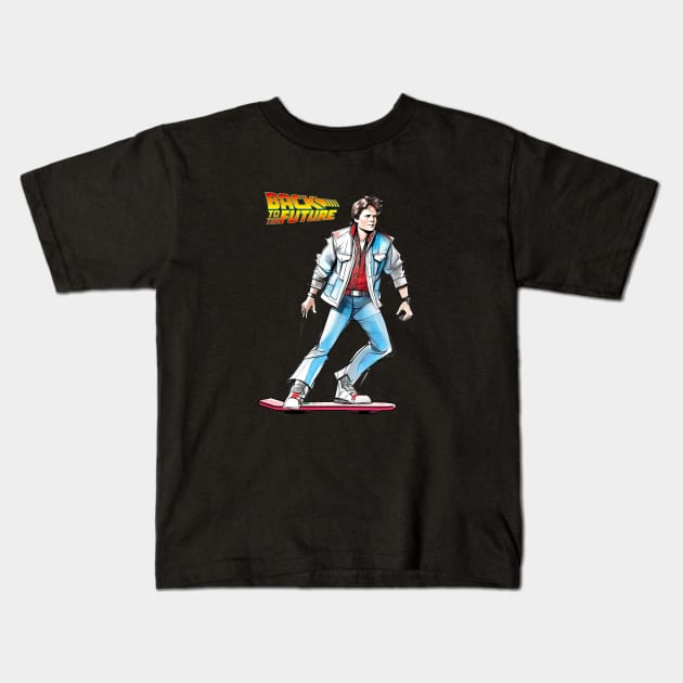 Marty McFly BTTF Part 2 Kids T-Shirt by Buff Geeks Art